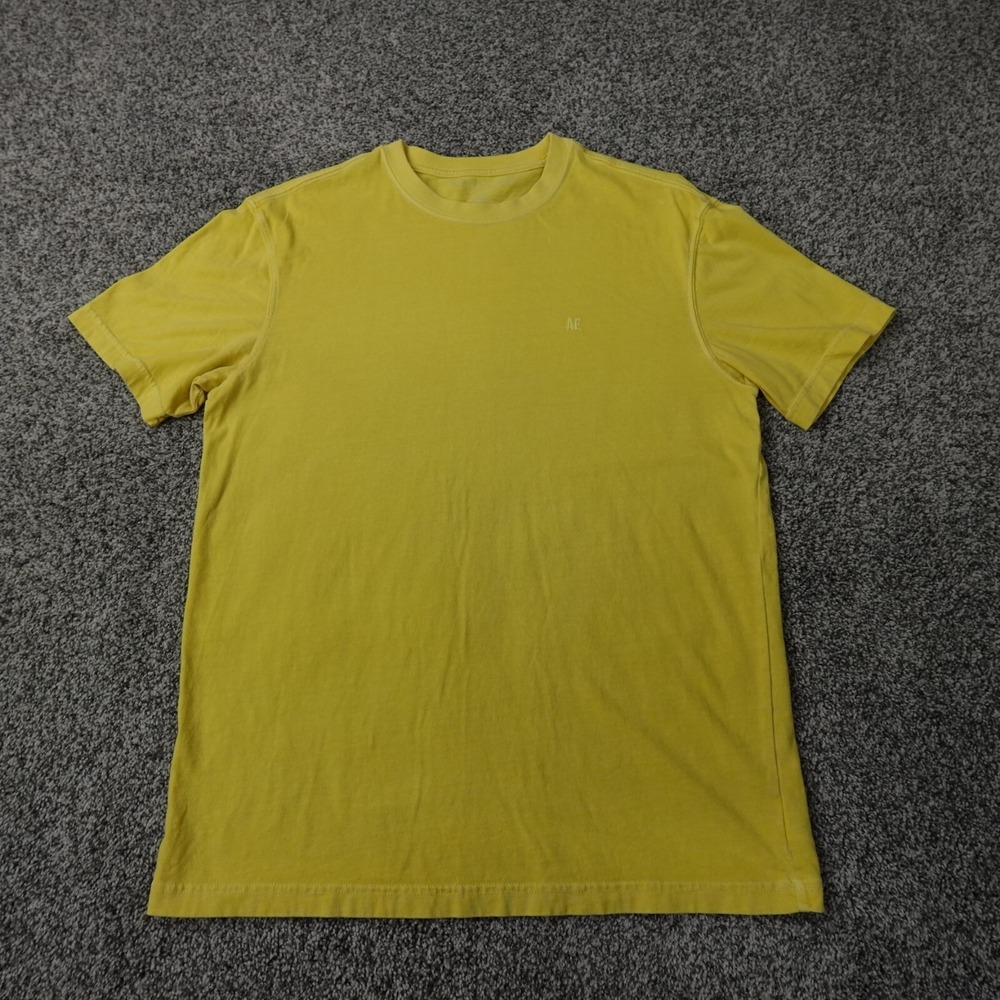 American Eagle‎ Shirt Mens Small Yellow Logo Preppy Casual Short Sleeve Cotton